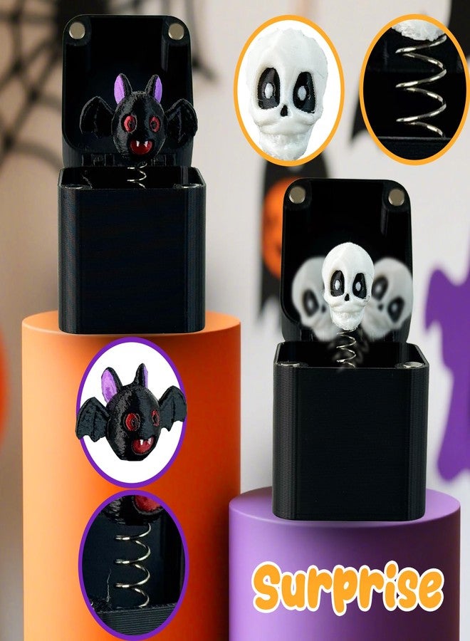 eowvsio 3D Printed Halloween Toy in a Surprise Pop up Gift Box 4PCS,Skeleton Ghost Pumpkin Bat,Halloween Party Favor Gifts,Trick or Treat Supplies,Goodie Bag Fillers - Image 5